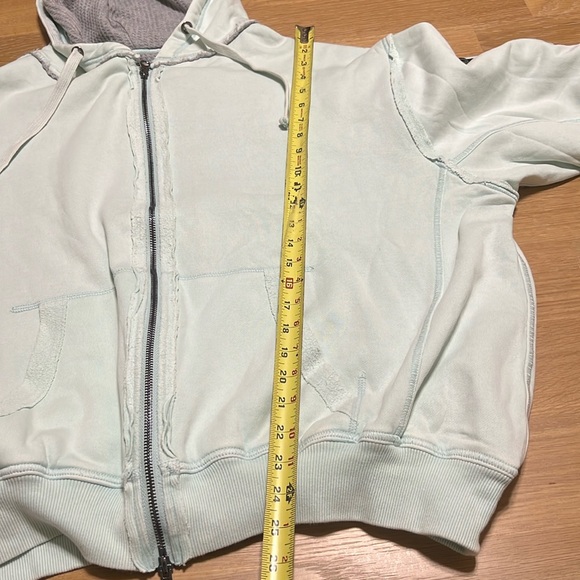 Free People We The Free jacket zip up Thermal hoodie jacket size M light green - Picture 14 of 14